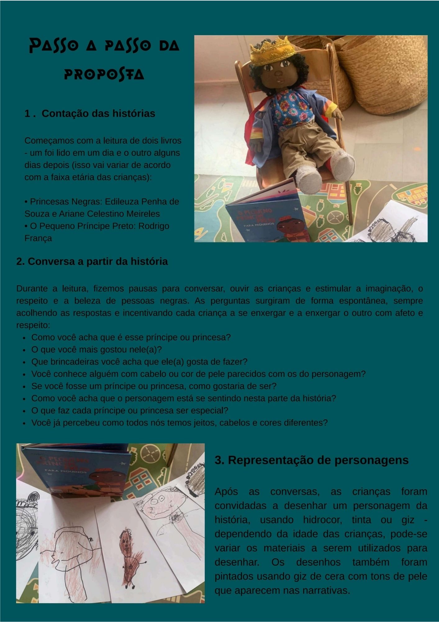 Página com lista de materiais