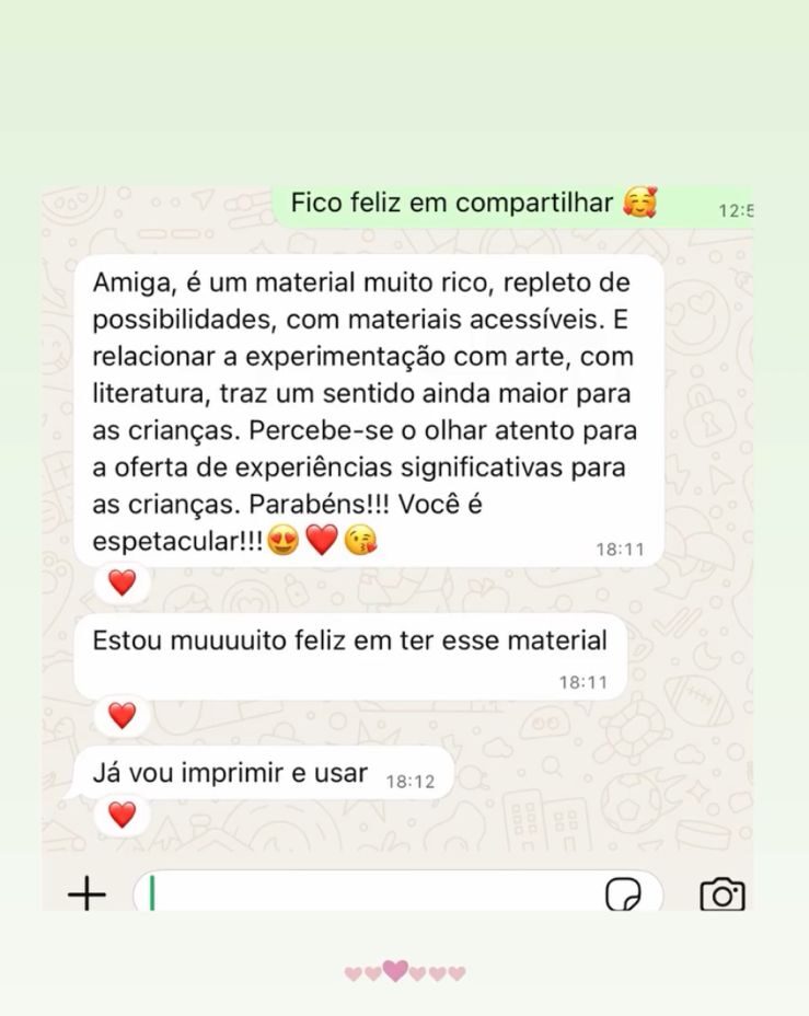Print do depoimento: Relato recebido sobre um material da Fran